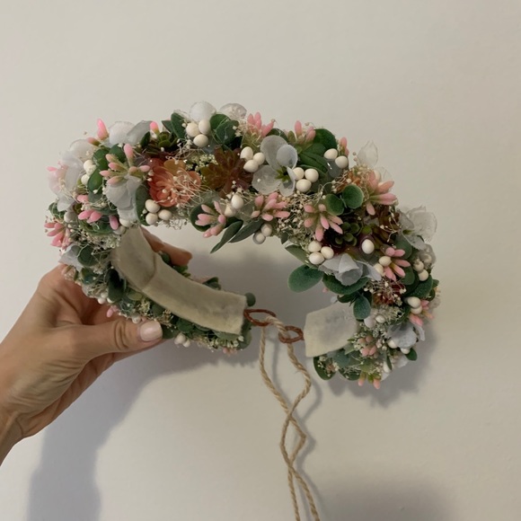 Faux flower + succulent crown photoshoot etsy